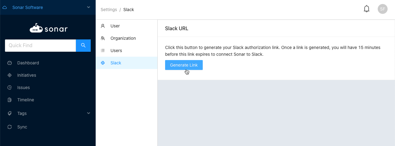 Connect To Slack Sonar Software
